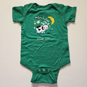 Rabbit Skins Toddler One Piece Sleeper Size 18 M Stowe Vermont Cows Green NWT